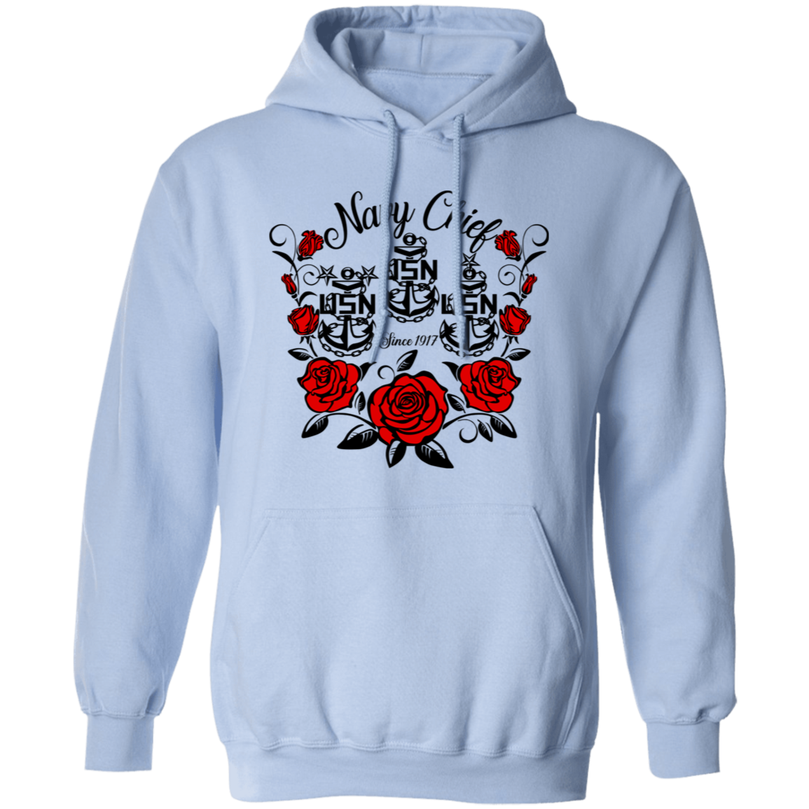 Navy Chief Rose Pullover Hoodie