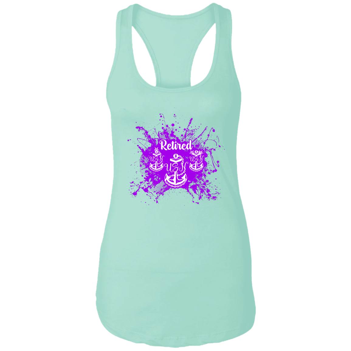 Retired Chief Purple Paint Ladies Racerback Tank