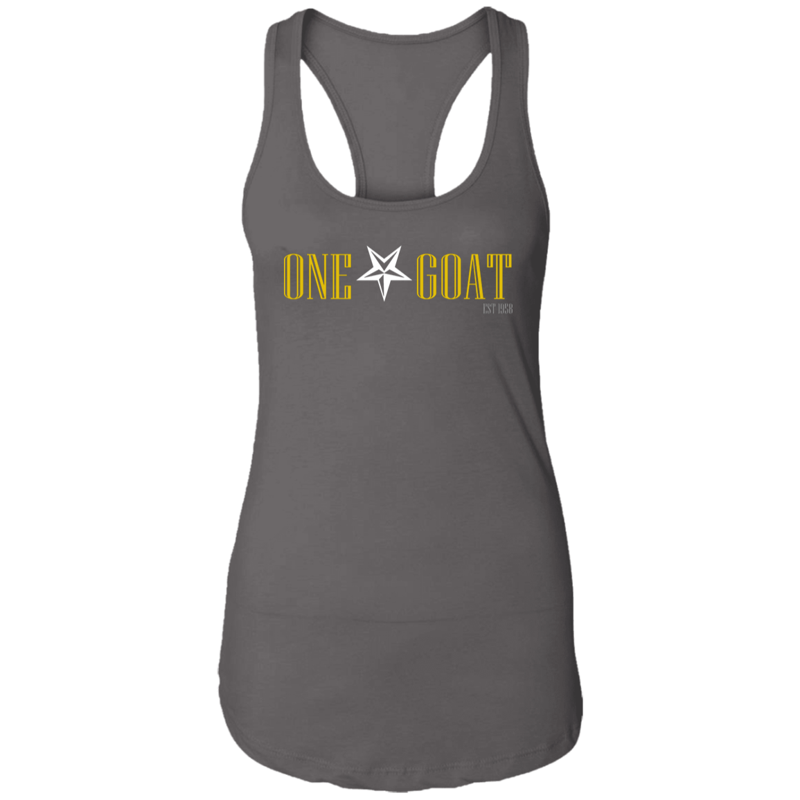 One Star Goat Gold Ladies Racerback Tank