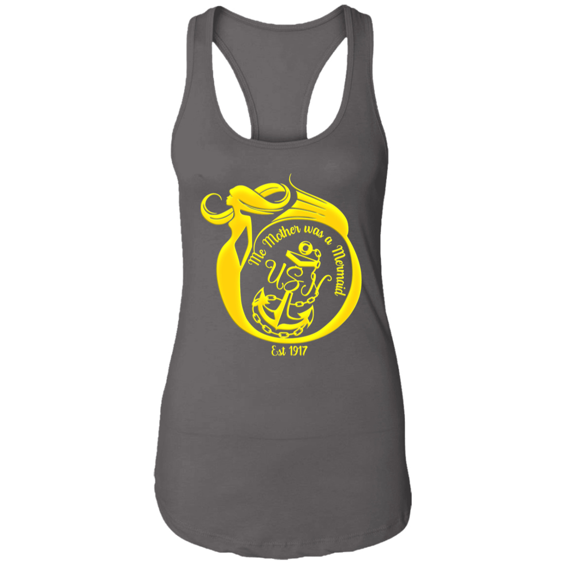 Me Mother Gold Ladies Racerback Tank