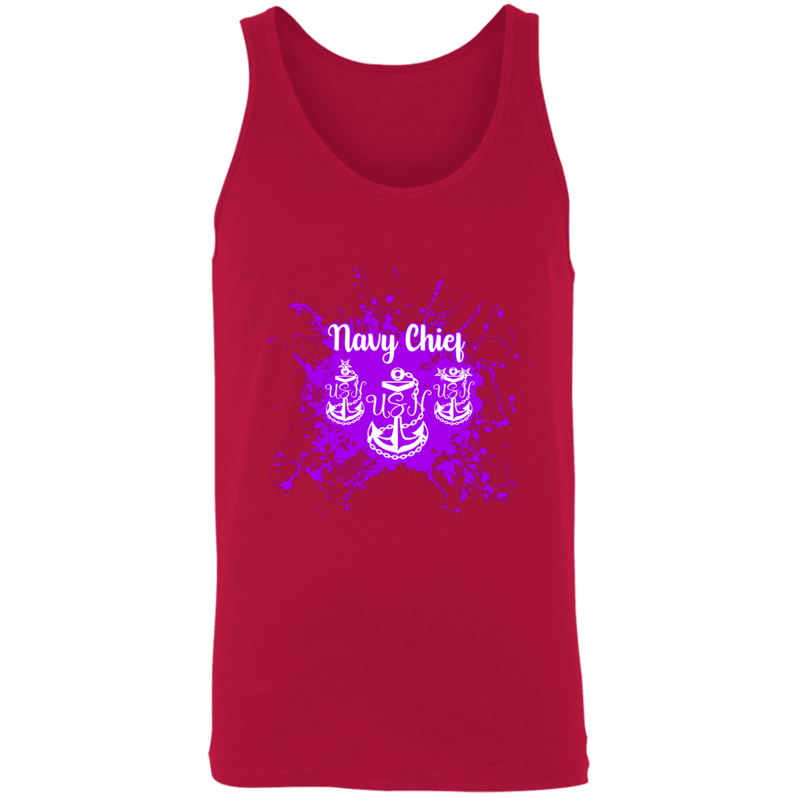 Navy Chief Purple Paint Unisex Tank