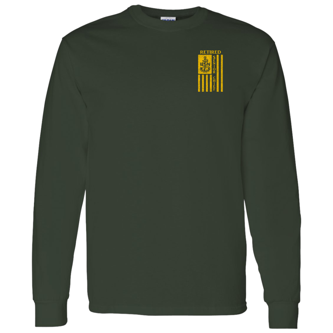 Retired Senior Chief Flag FB LS T-Shirt 5.3 oz.