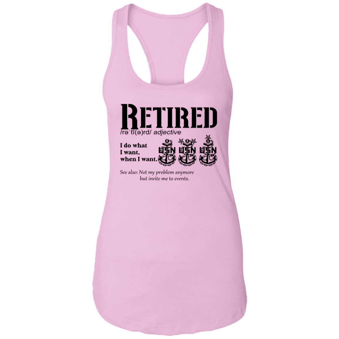 Retired Definition Ladies Racerback Tank