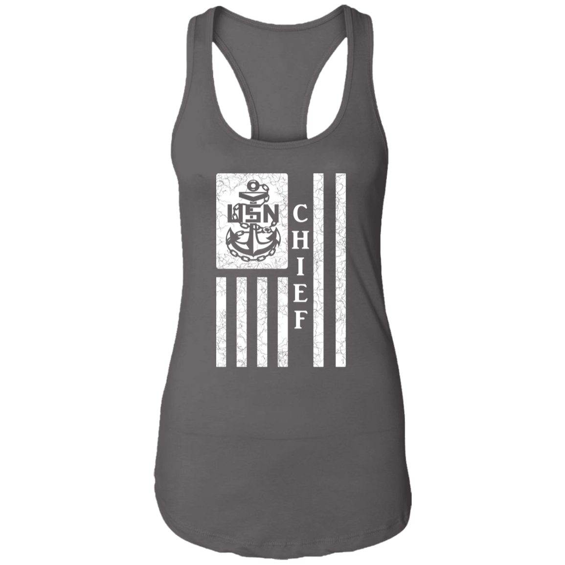Chief Flag White Ladies Racerback Tank