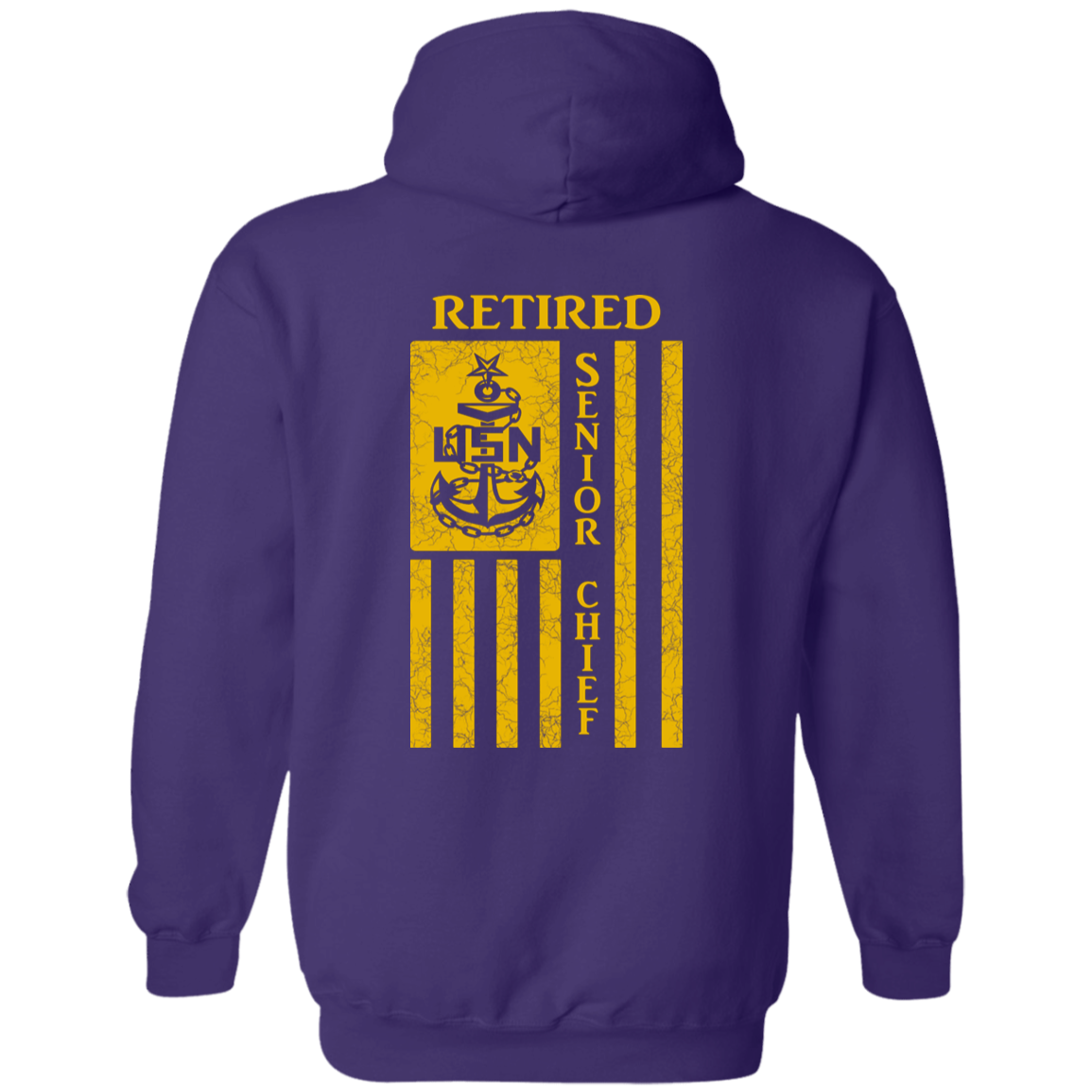 Retired Senior Chief Flag FB Pullover Hoodie