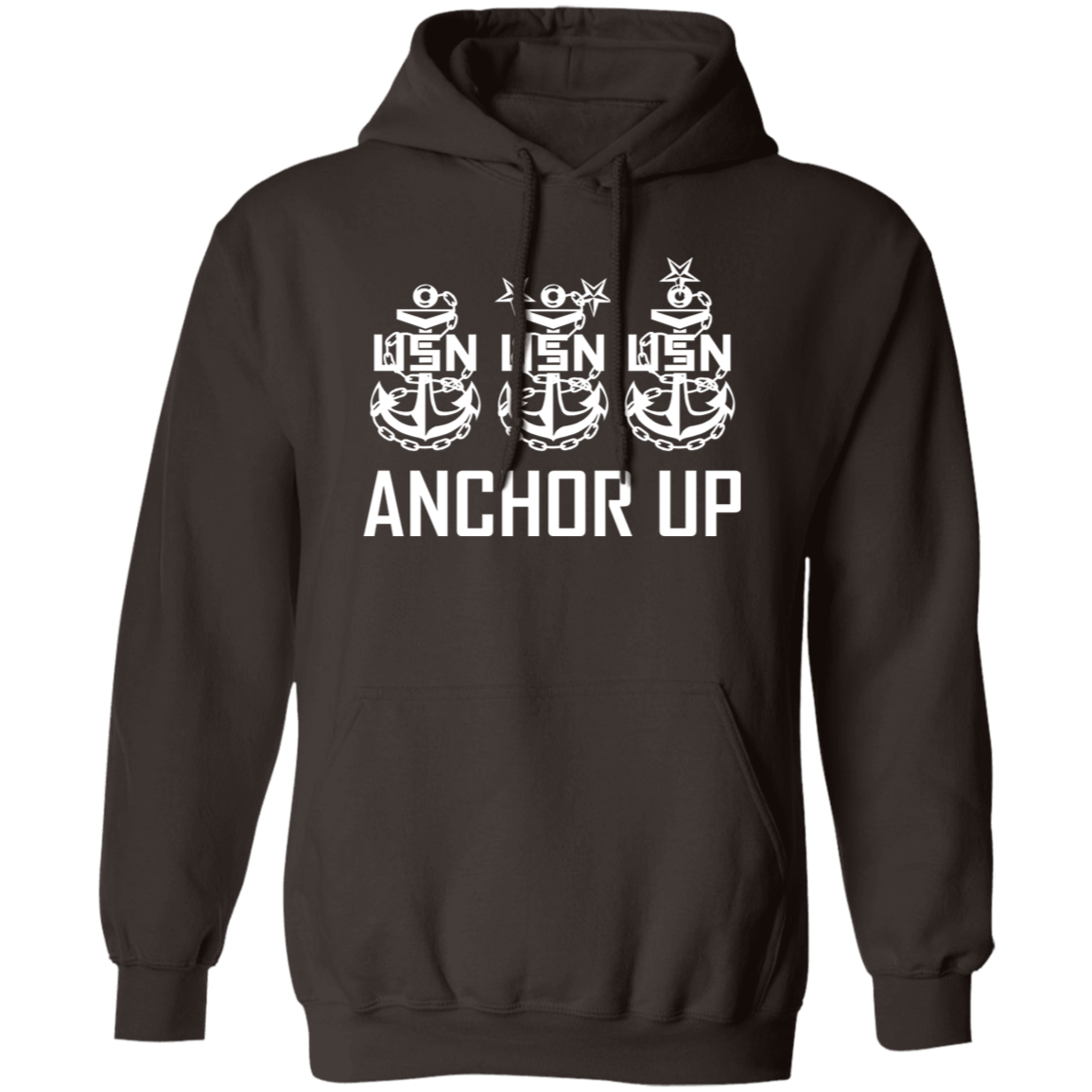 Anchor Up White Design Pullover Hoodie