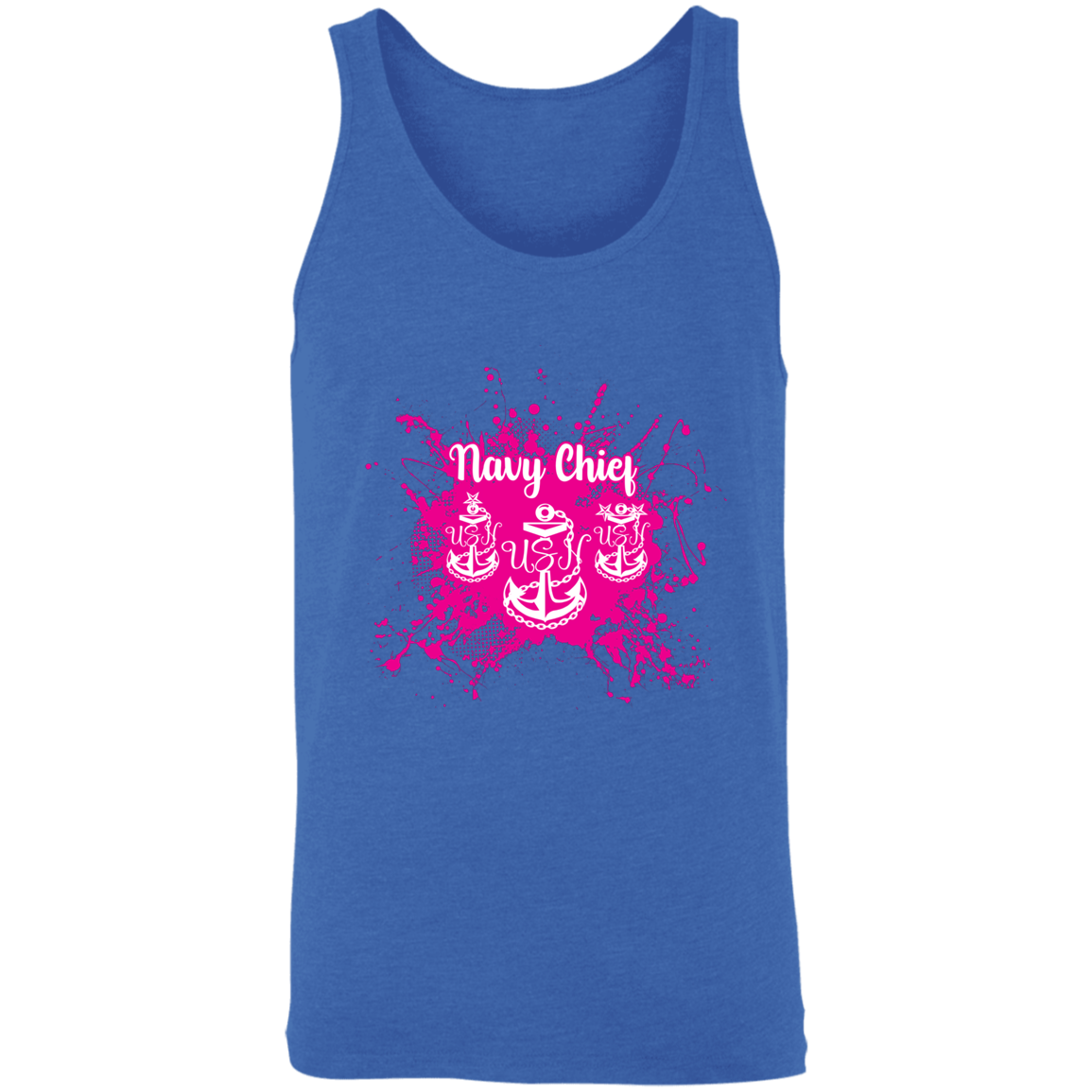 Navy Chief Pink Paint Unisex Tank