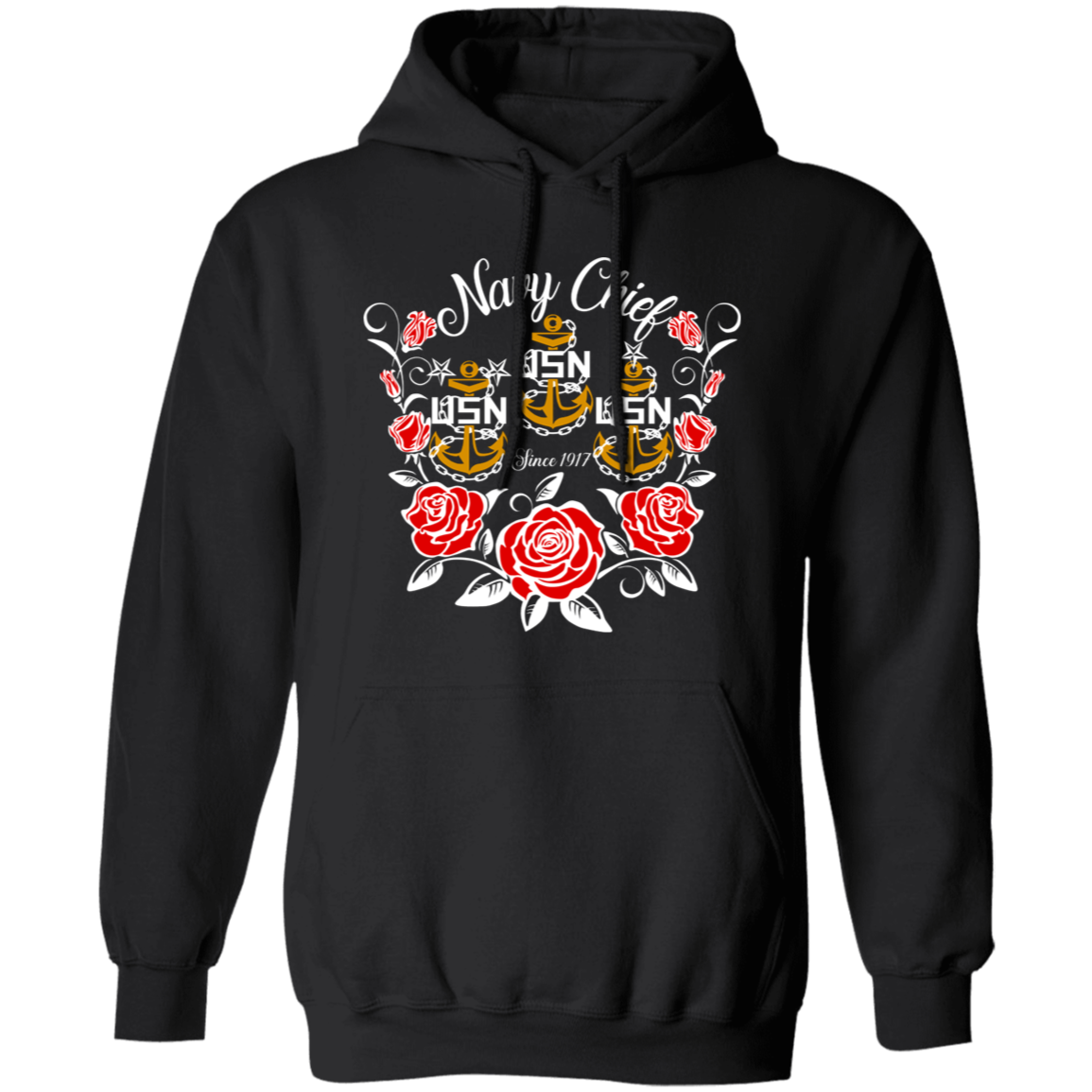 Navy Chief Rose Gold Pullover Hoodie