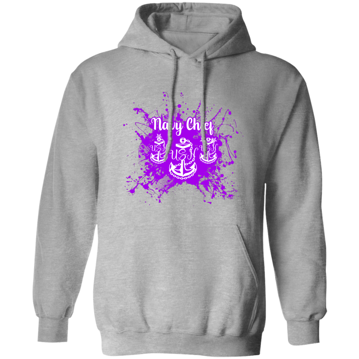 Navy Chief Purple Paint Pullover Hoodie