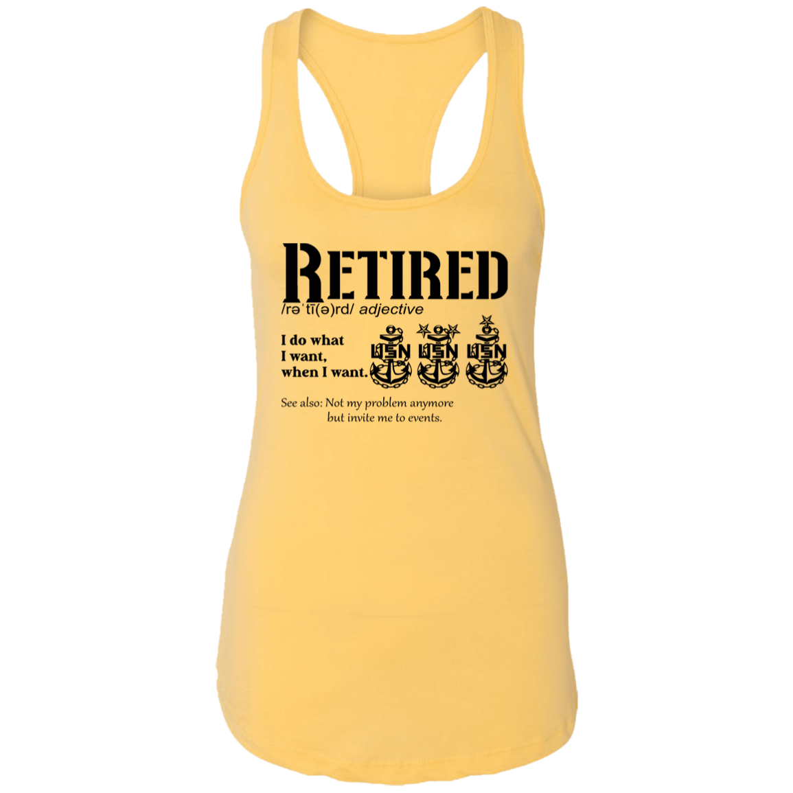 Retired Definition Ladies Racerback Tank