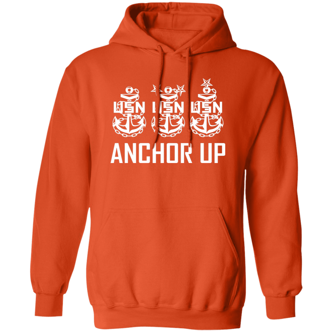 Anchor Up White Design Pullover Hoodie
