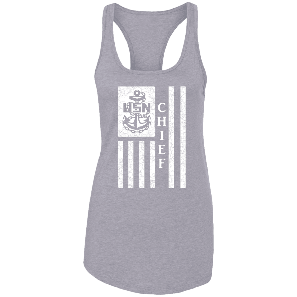 Chief Flag White Ladies Racerback Tank