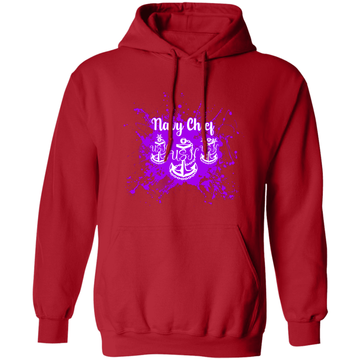 Navy Chief Purple Paint Pullover Hoodie