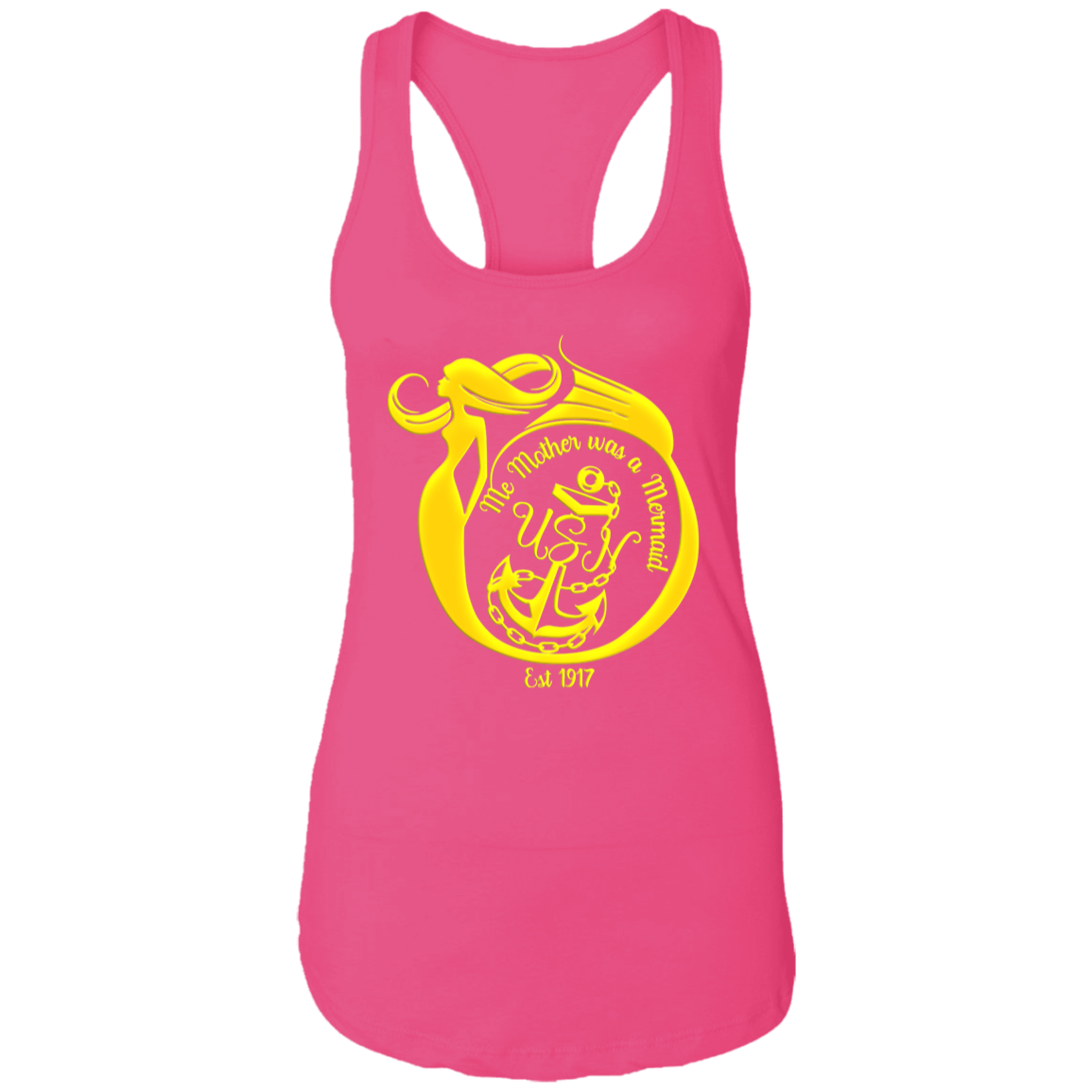 Me Mother Gold Ladies Racerback Tank