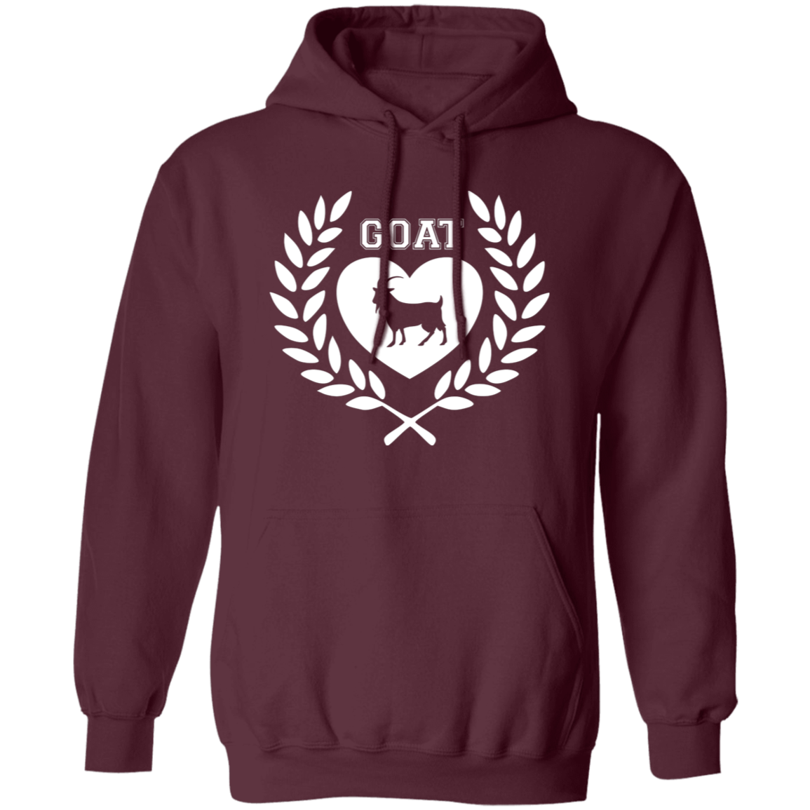 Goat Wreath White Pullover Hoodie