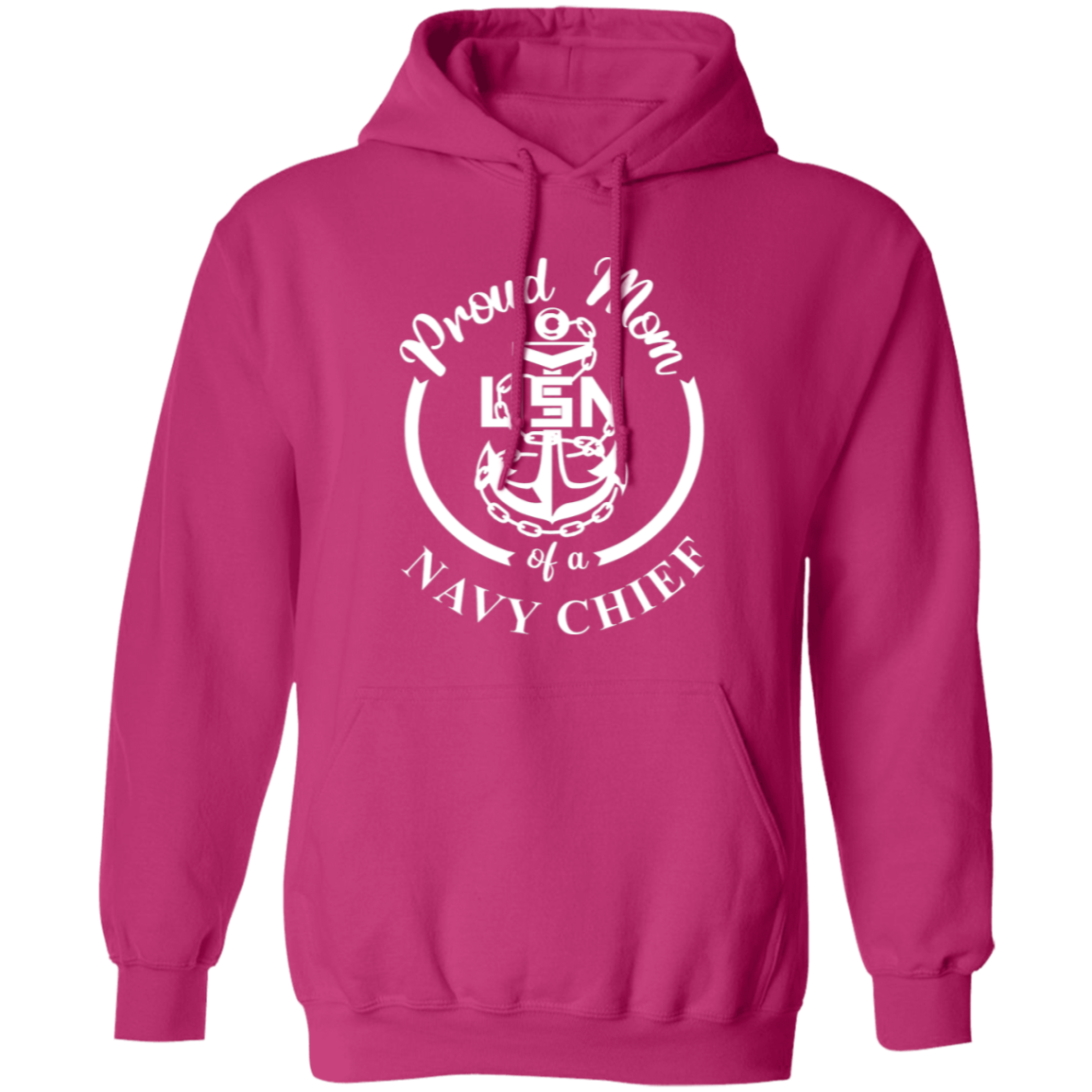 Proud Mom White Design Pullover Hoodie