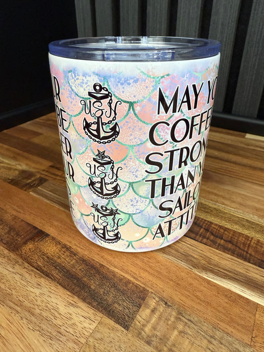Strong Mermaid Coffee 12 oz Travel Mug