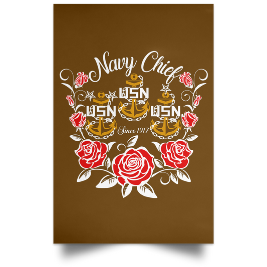Rose Navy Chief V2 Satin Poster