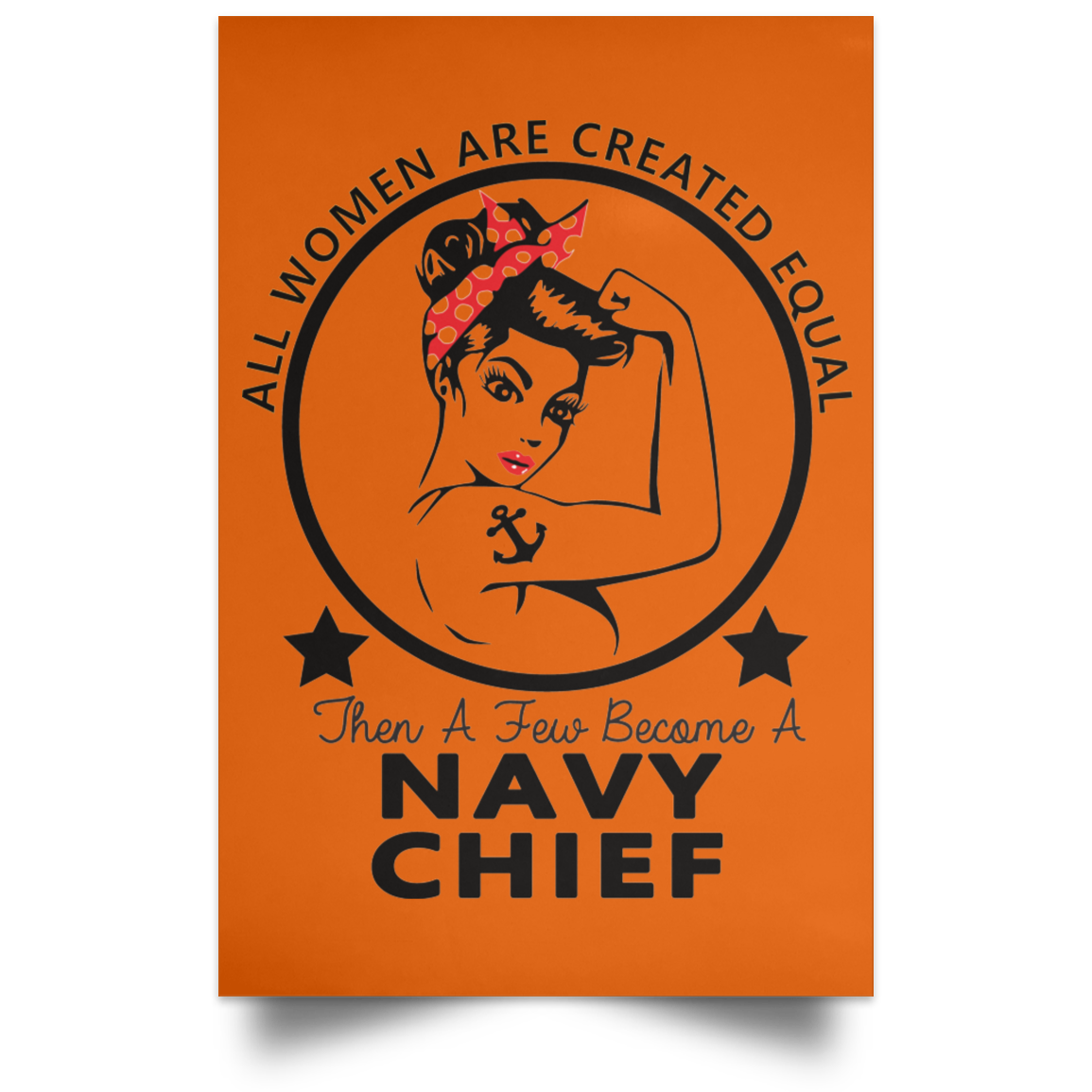 Navy Girl Satin Poster