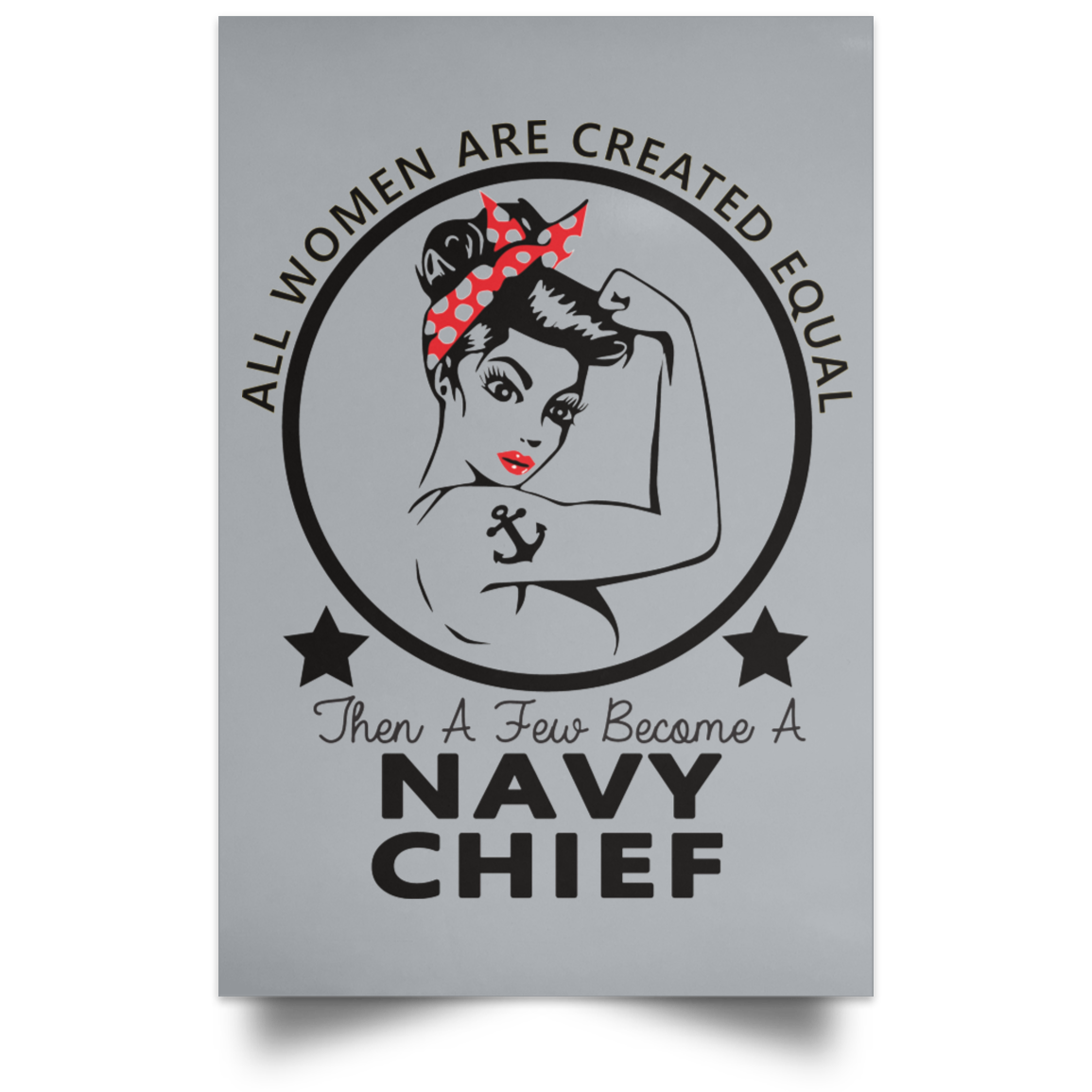 Navy Girl Satin Poster