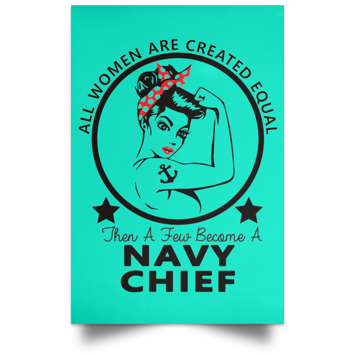 Navy Girl Satin Poster