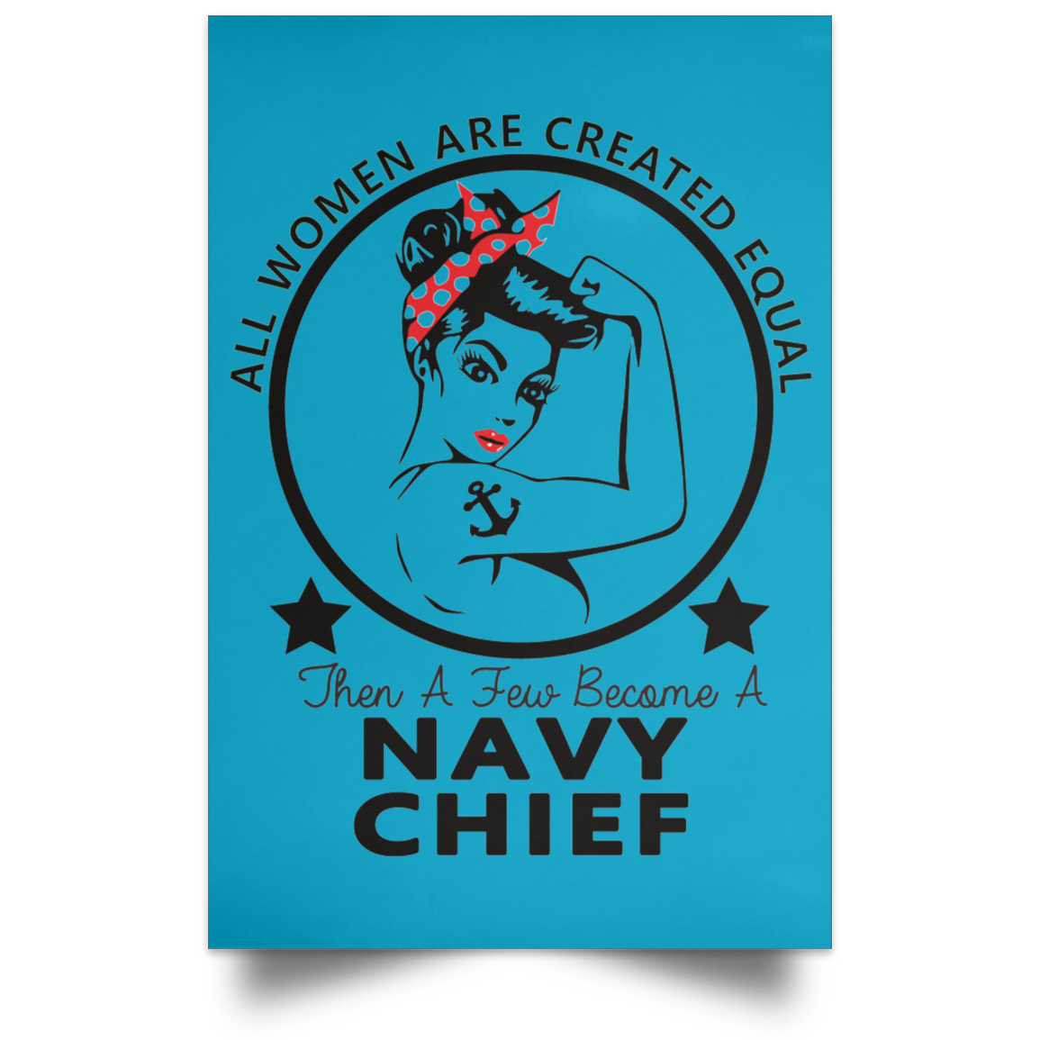 Navy Girl Satin Poster