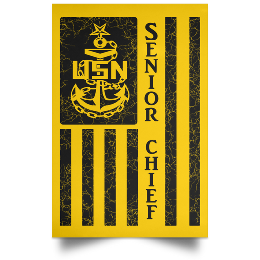 Senior Chief Flag Satin Poster