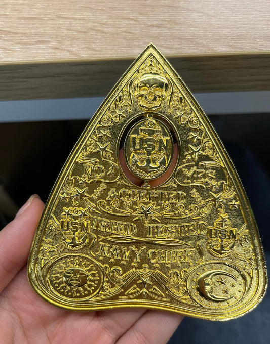 Ouija Planchette Coin Gold