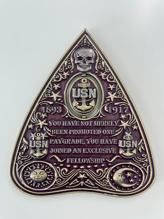 Ouija Planchette Coin Plum