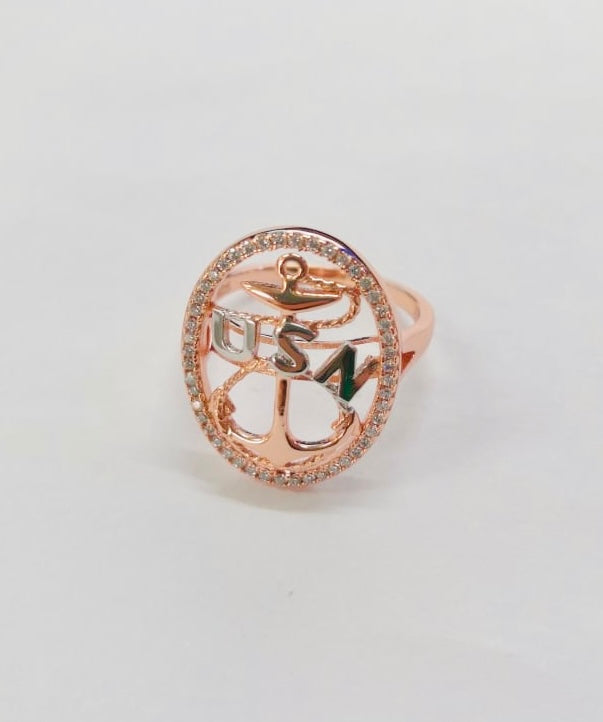 Rose gold anchor on sale ring