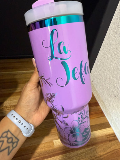 La Jefa Plumeria 40 oz Tumbler