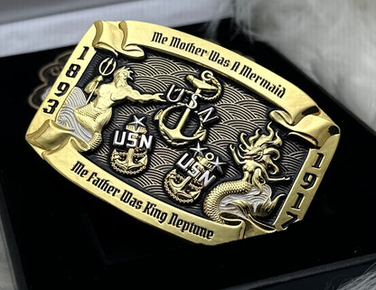 Me Mother and Father Belt Buckle