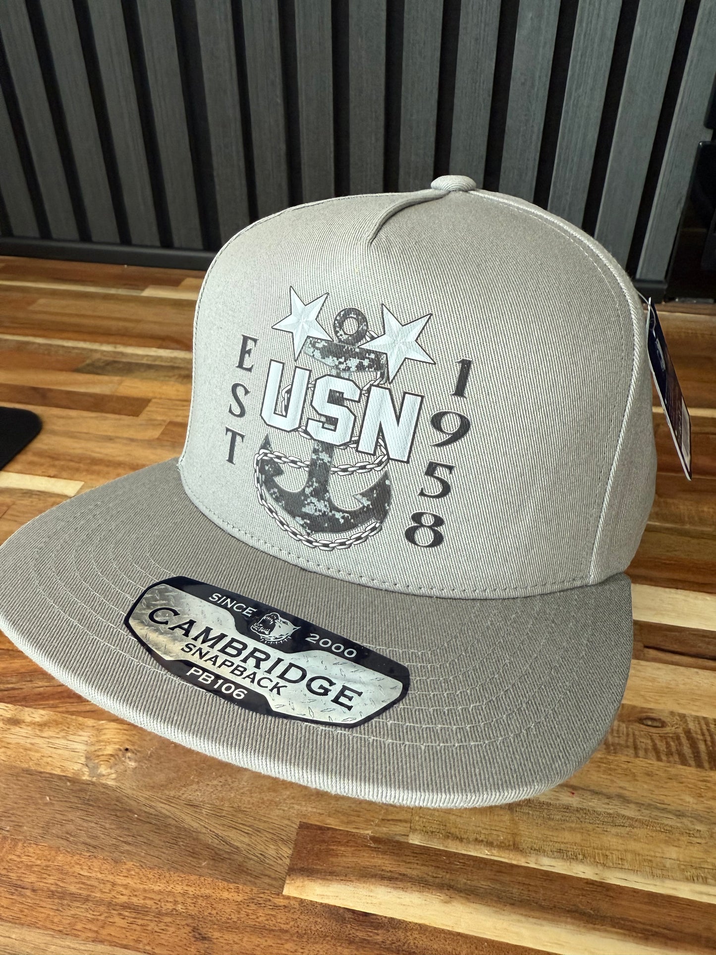 Camo Anchor Snapback Hat