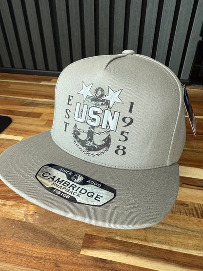 Camo Anchor Snapback Hat