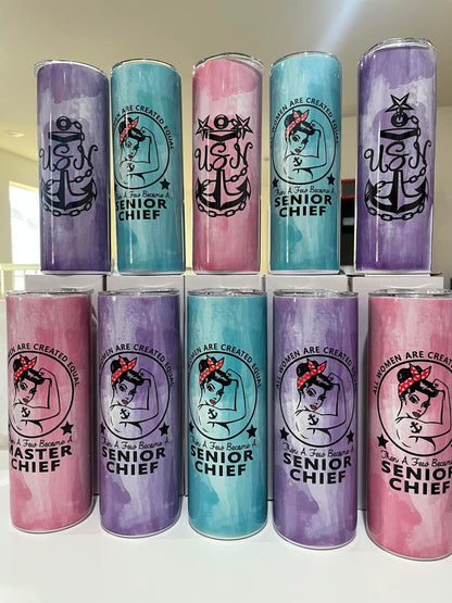 Navy Girl Tumbler 20oz