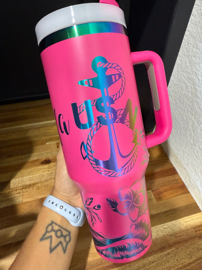 La Jefa Plumeria 40 oz Tumbler
