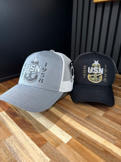Camo Anchor Curved Mesh Hat