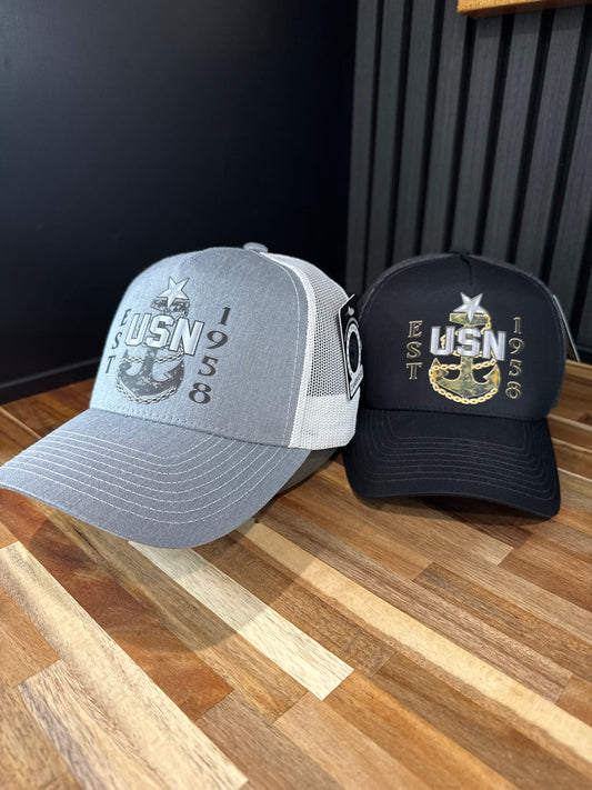Camo Anchor Curved Mesh Hat