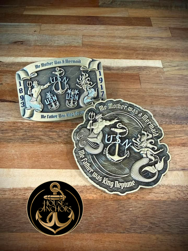 Me Mother and Father Coin and Buckle Set