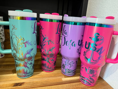 La Jefa Plumeria 40 oz Tumbler