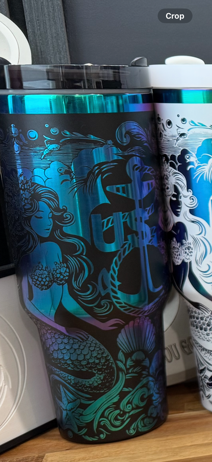 Mermaid of the Deep 40 oz Rainbow Plated Tumbler