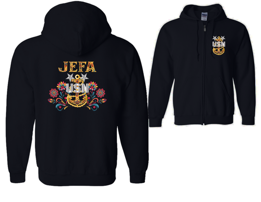 Jefa De Flores Zip Up Hoodie