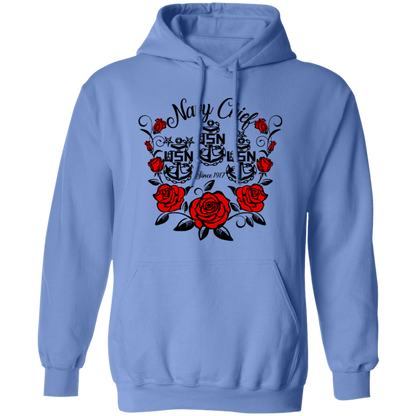 Navy Chief Rose Pullover Hoodie