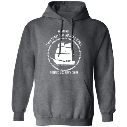 Retired Sea Stories White Pullover Hoodie