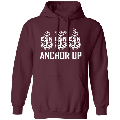 Anchor Up White Design Pullover Hoodie