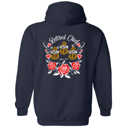 Retired Chief Rose Zip Up Hooded Sweatshirt