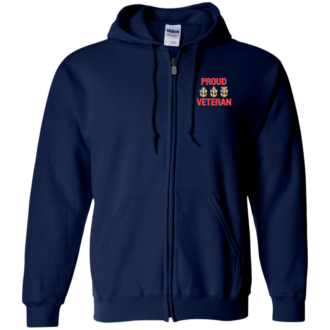 Proud Veteran Zip Up Hooded Sweatshirt