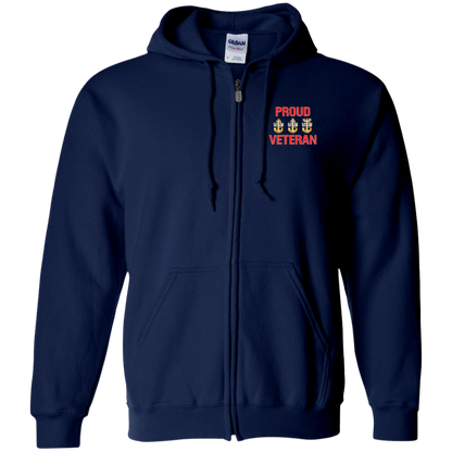 Proud Veteran Zip Up Hooded Sweatshirt