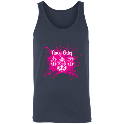 Navy Chief Pink Paint Unisex Tank