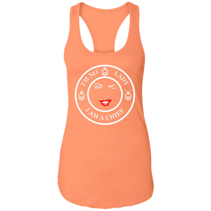 I'm No Lady (White Design) Ladies Racerback Tank